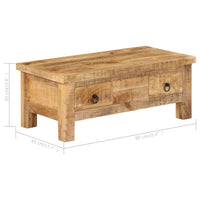 Tavolino da Caffè 90x45x35 cm in Legno Massello di Mango cod mxl 29733