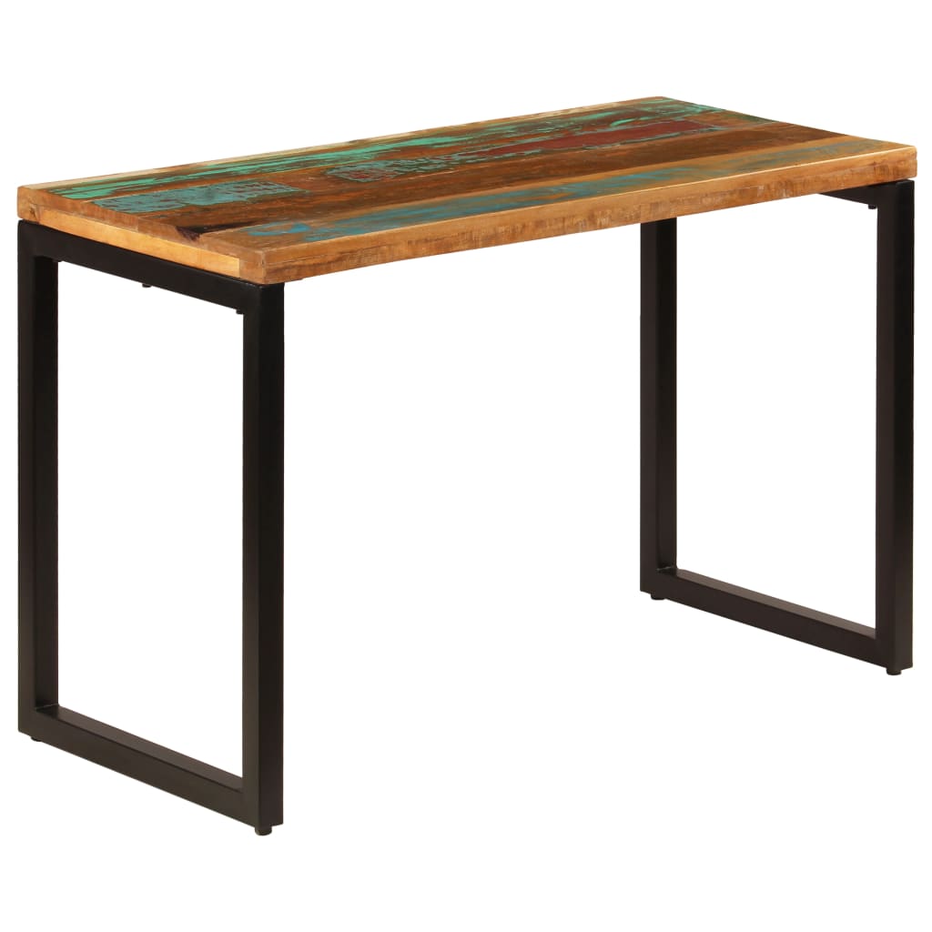 Tavolo da Pranzo 115x55x76 cm Legno Massello Recuperato Acciaio 247332