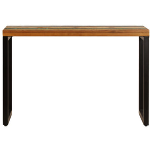 Tavolo da Pranzo 115x55x76 cm Legno Massello Recuperato Acciaio