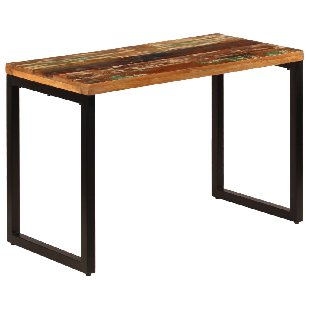 Tavolo da Pranzo 115x55x76 cm Legno Massello Recuperato Acciaio 247332