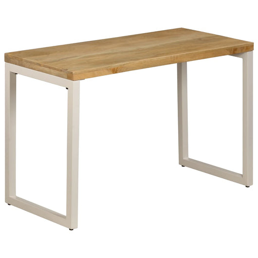 Tavolo da Pranzo 115x55x76 cm Legno Massello di Mango e Acciaio