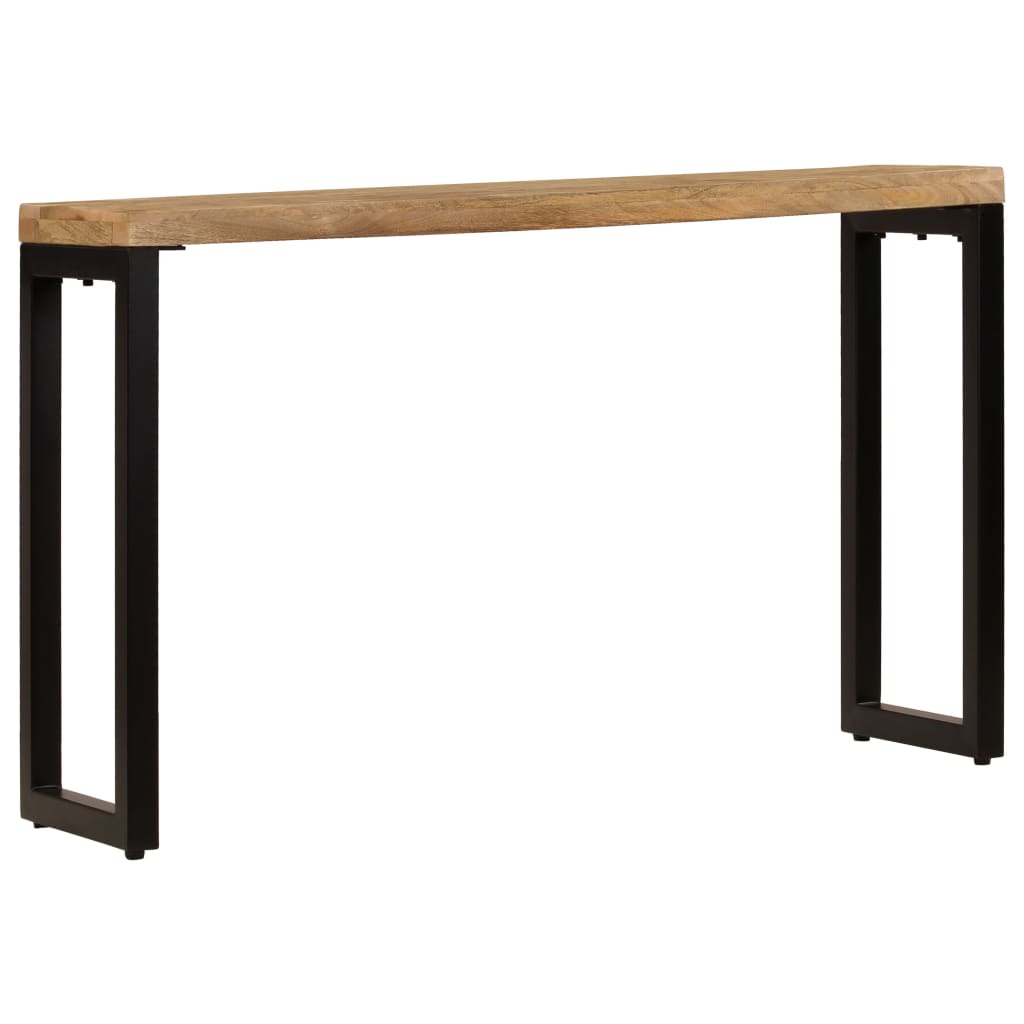 Tavolo Consolle 120x35x76 cm Legno Massello di Mango e Acciaio cod mxl 29797