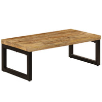 Tavolino da Caffè 100x50x35cm Legno Massello di Mango e Acciaio 247337