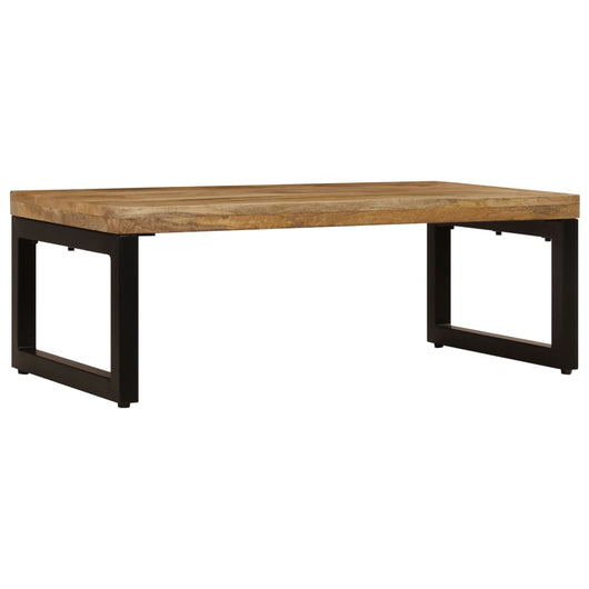 Tavolino da Caffè 100x50x35cm Legno Massello di Mango e Acciaio cod mxl 59297