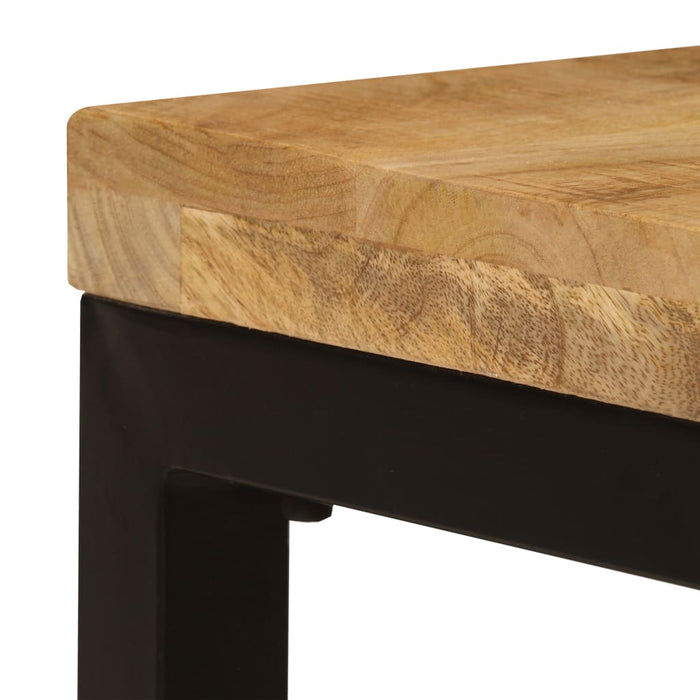 Tavolino da Caffè 100x50x35cm Legno Massello di Mango e Acciaio 247337