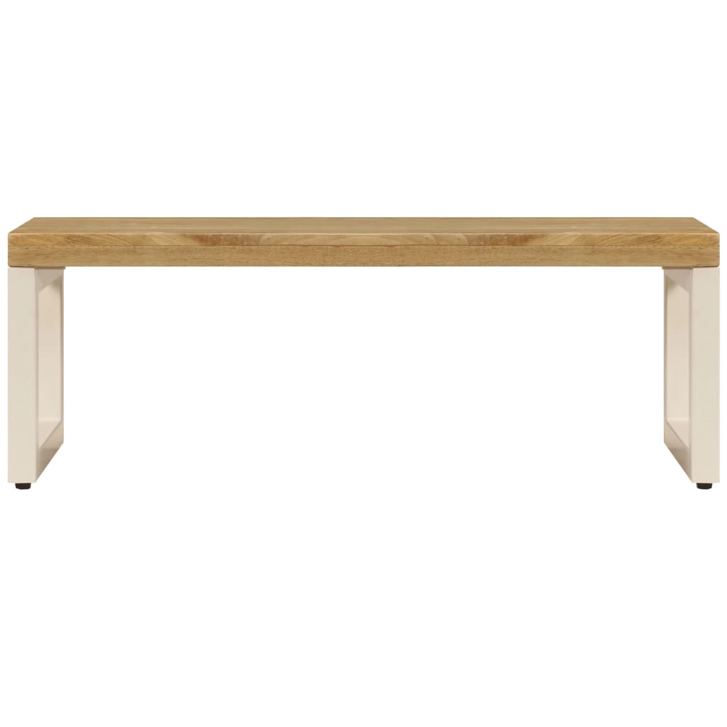 Tavolino da Caffè 100x50x35cm Legno Massello di Mango e Acciaio 247339