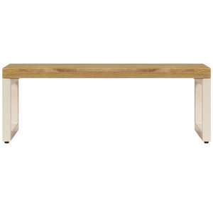 Tavolino da Caffè 100x50x35cm Legno Massello di Mango e Acciaio 247339