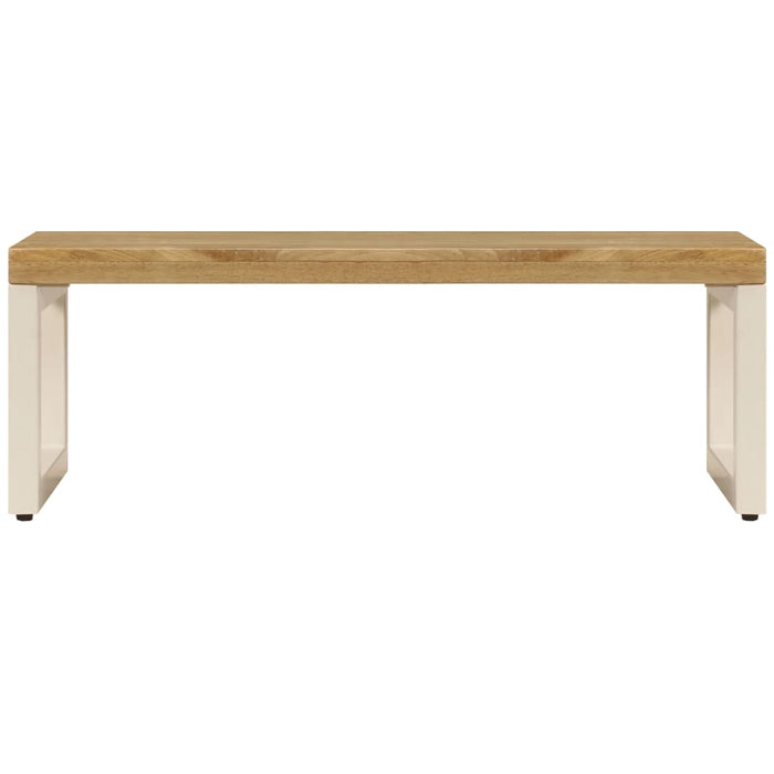 Tavolino da Caffè 100x50x35cm Legno Massello di Mango e Acciaio 247339