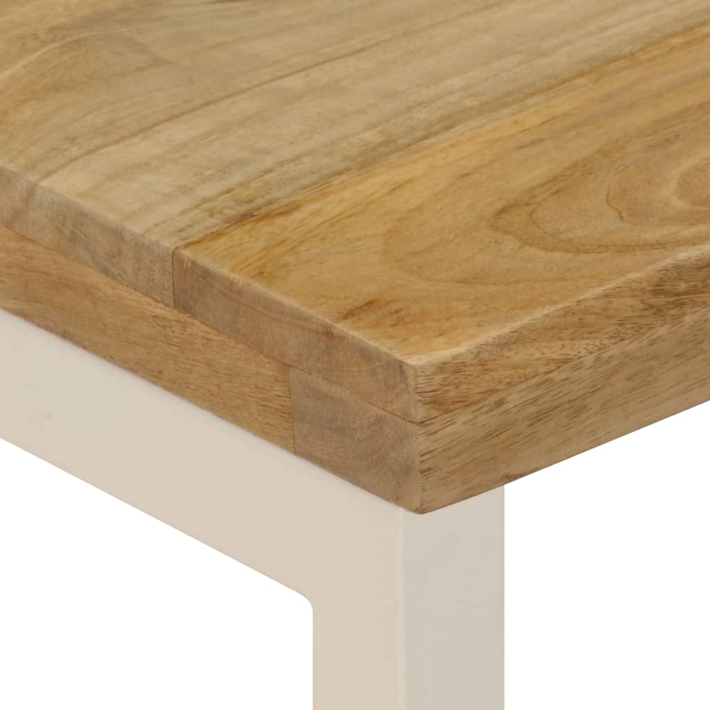 Tavolino da Caffè 100x50x35cm Legno Massello di Mango e Acciaio 247339