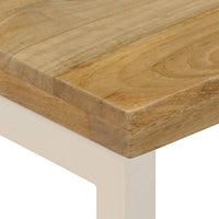 Tavolino da Caffè 100x50x35cm Legno Massello di Mango e Acciaio 247339