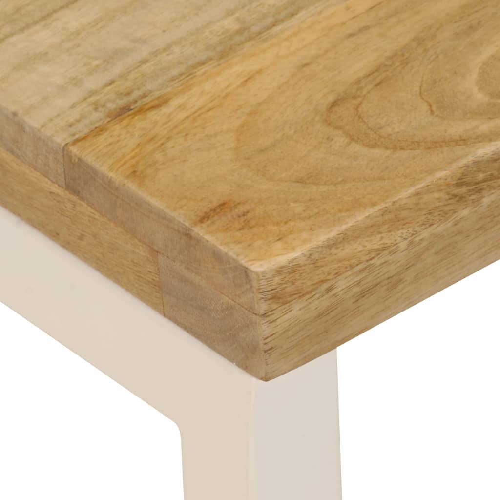 Tavolino da Caffè 100x50x35cm Legno Massello di Mango e Acciaio 247339