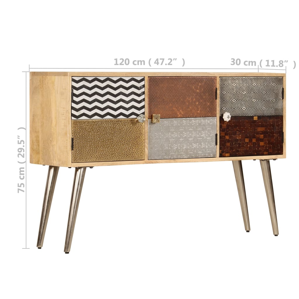 Credenza 120x30x75 cm Legno Massello di Mango