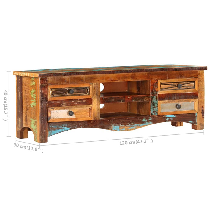 Mobile Porta TV 120x30x40 cm in Legno Massello di Recupero cod mxl 16558