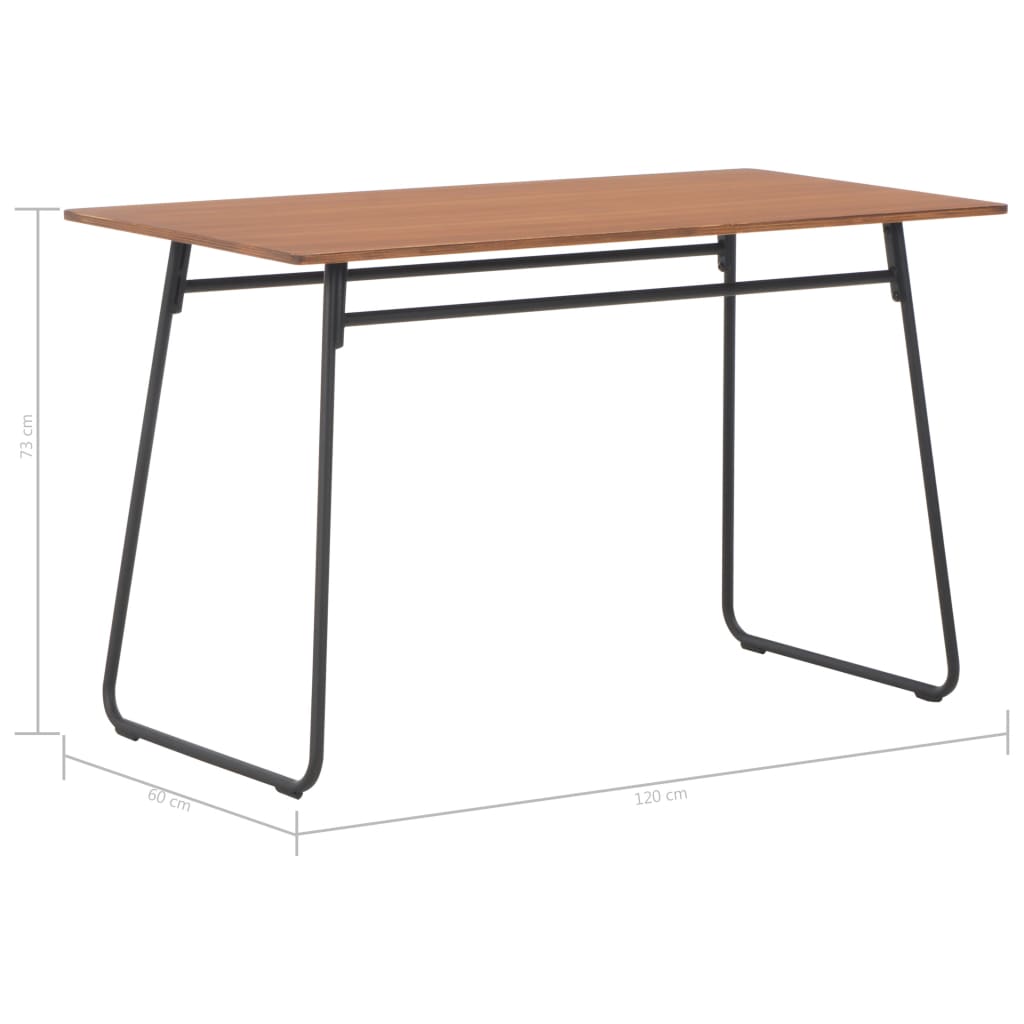 Tavolo da Pranzo Marrone 120x60x73 cm Compensato Solido Acciaio cod mxl 7929