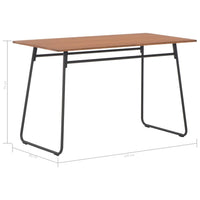 Tavolo da Pranzo Marrone 120x60x73 cm Compensato Solido Acciaio cod mxl 7929