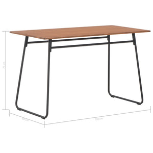 Tavolo da Pranzo Marrone 120x60x73 cm Compensato Solido Acciaio cod mxl 7929