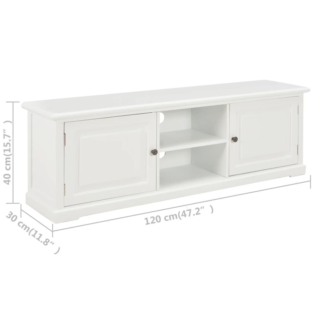 Mobile TV Bianco 120x30x40 cm in Legno 249883