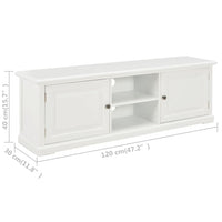 Mobile TV Bianco 120x30x40 cm in Legno 249883