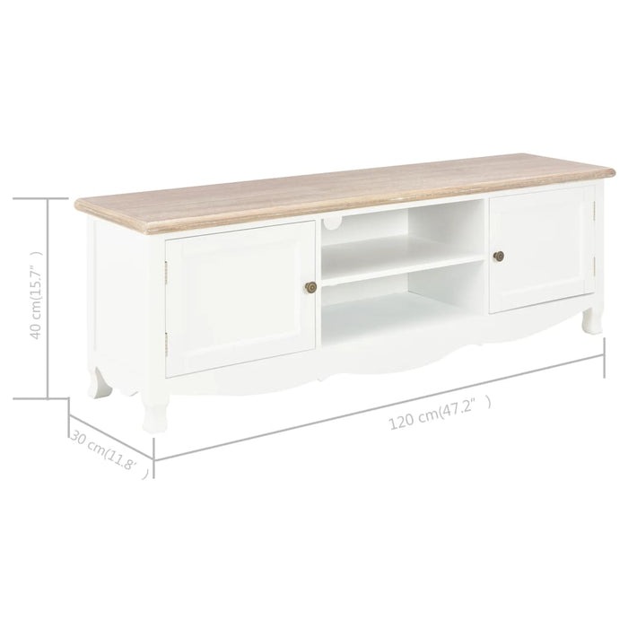 Mobile Porta TV Bianco 120x30x40 cm in Legno cod mxl 19016