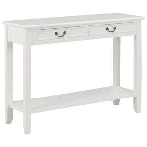 Tavolo Consolle Bianco 110x35x80 cm in Legno