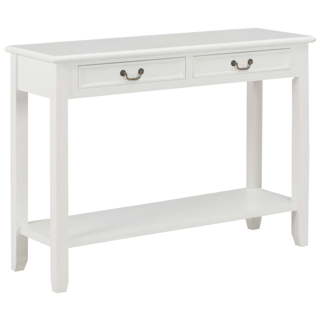 Tavolo Consolle Bianco 110x35x80 cm in Legno 249900