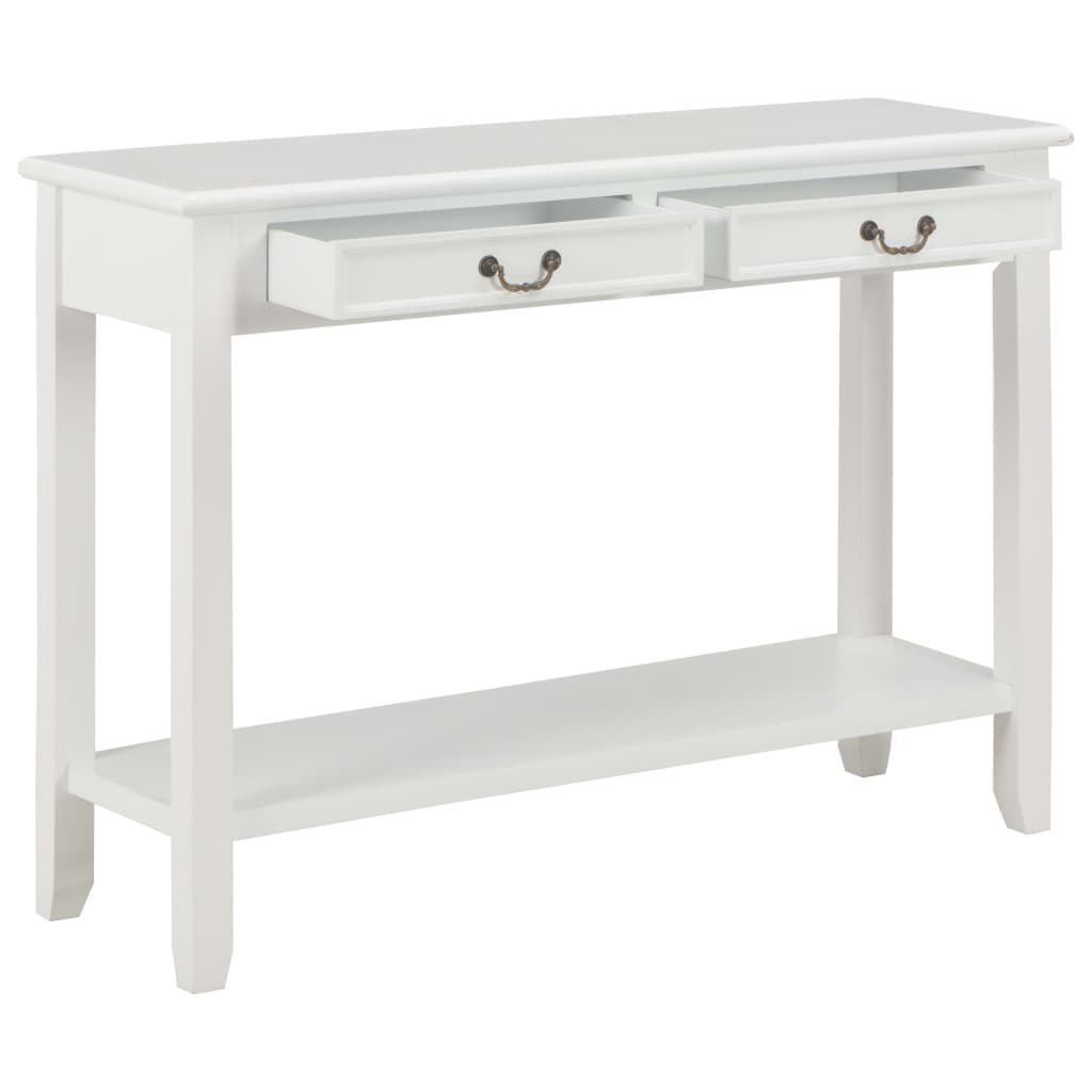 Tavolo Consolle Bianco 110x35x80 cm in Legno 249900