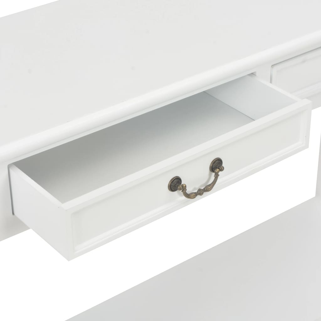 Tavolo Consolle Bianco 110x35x80 cm in Legno 249900