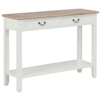 Tavolo Consolle Bianco 110x35x80 cm in Legno 249901