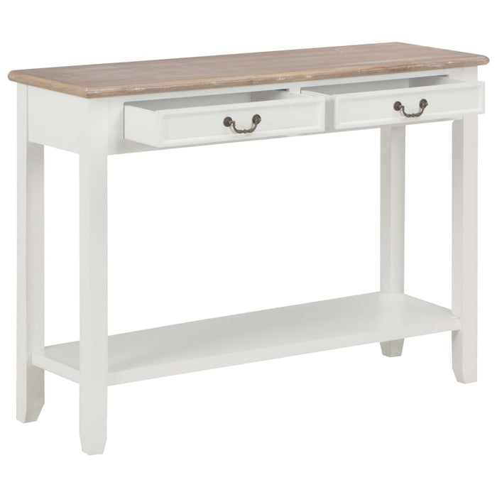 Tavolo Consolle Bianco 110x35x80 cm in Legno 249901