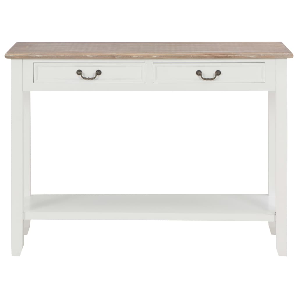 Tavolo Consolle Bianco 110x35x80 cm in Legno 249901