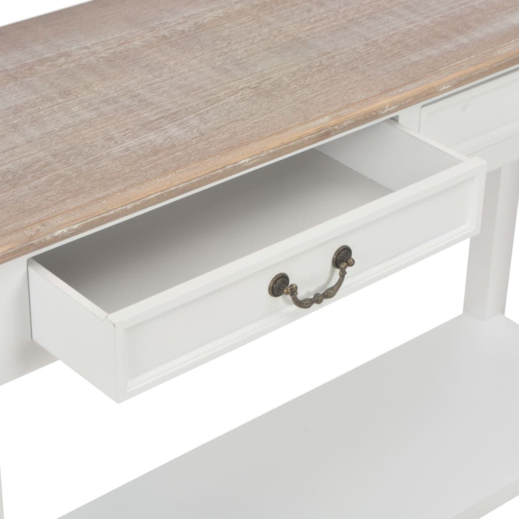 Tavolo Consolle Bianco 110x35x80 cm in Legno 249901