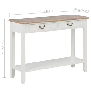 Tavolo Consolle Bianco 110x35x80 cm in Legno cod mxl 14613