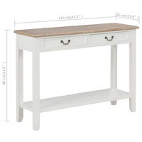 Tavolo Consolle Bianco 110x35x80 cm in Legno 249901