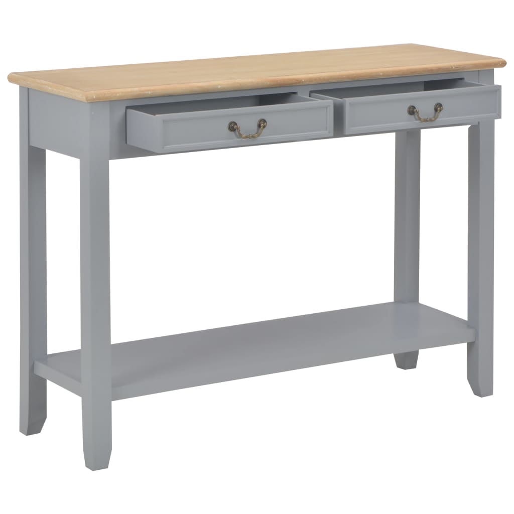 Tavolo Consolle Grigio 110x35x80 cm in Legno 249902