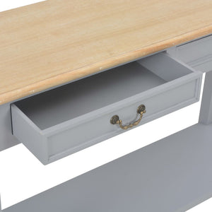 Tavolo Consolle Grigio 110x35x80 cm in Legno cod mxl 14342