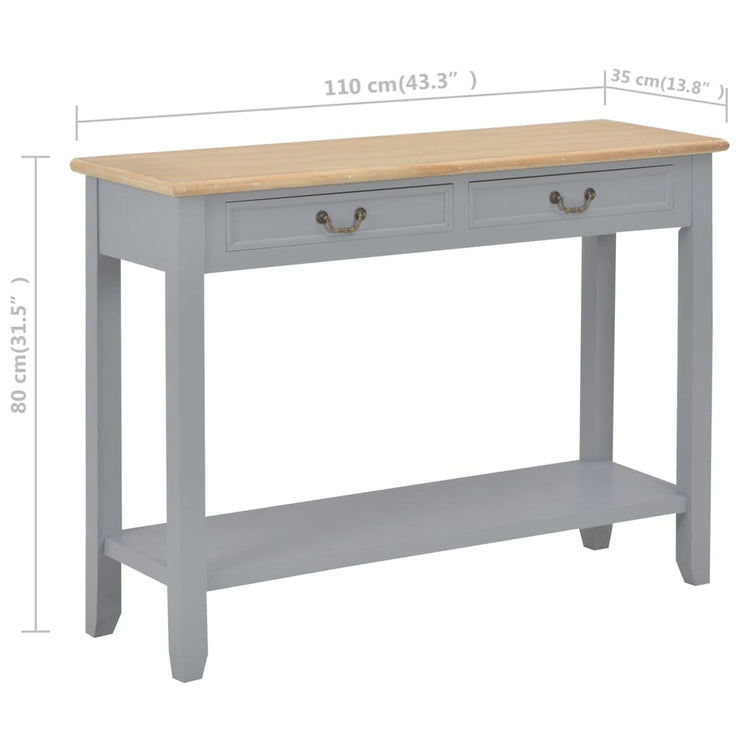 Tavolo Consolle Grigio 110x35x80 cm in Legno cod mxl 14342