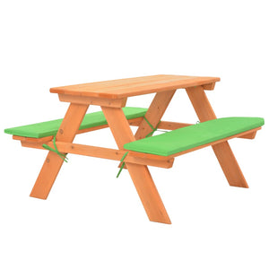 Tavolo e Panche da Picnic 89x79x50 cm Legno Massello di Abete cod mxl 46876