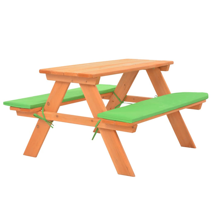 Tavolo e Panche da Picnic 89x79x50 cm Legno Massello di Abete cod mxl 46876