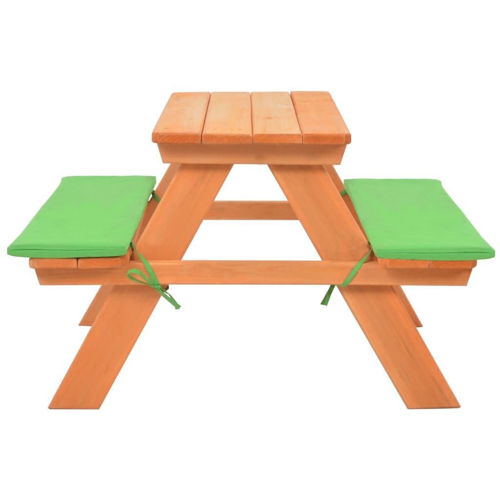 Tavolo e Panche da Picnic 89x79x50 cm Legno Massello di Abete cod mxl 46876