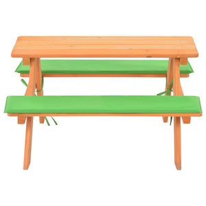 Tavolo e Panche da Picnic 89x79x50 cm Legno Massello di Abete cod mxl 46876