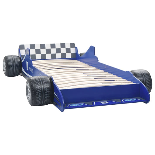 Letto Bambini ad Auto da Corsa 90x200 cm Blu 245661