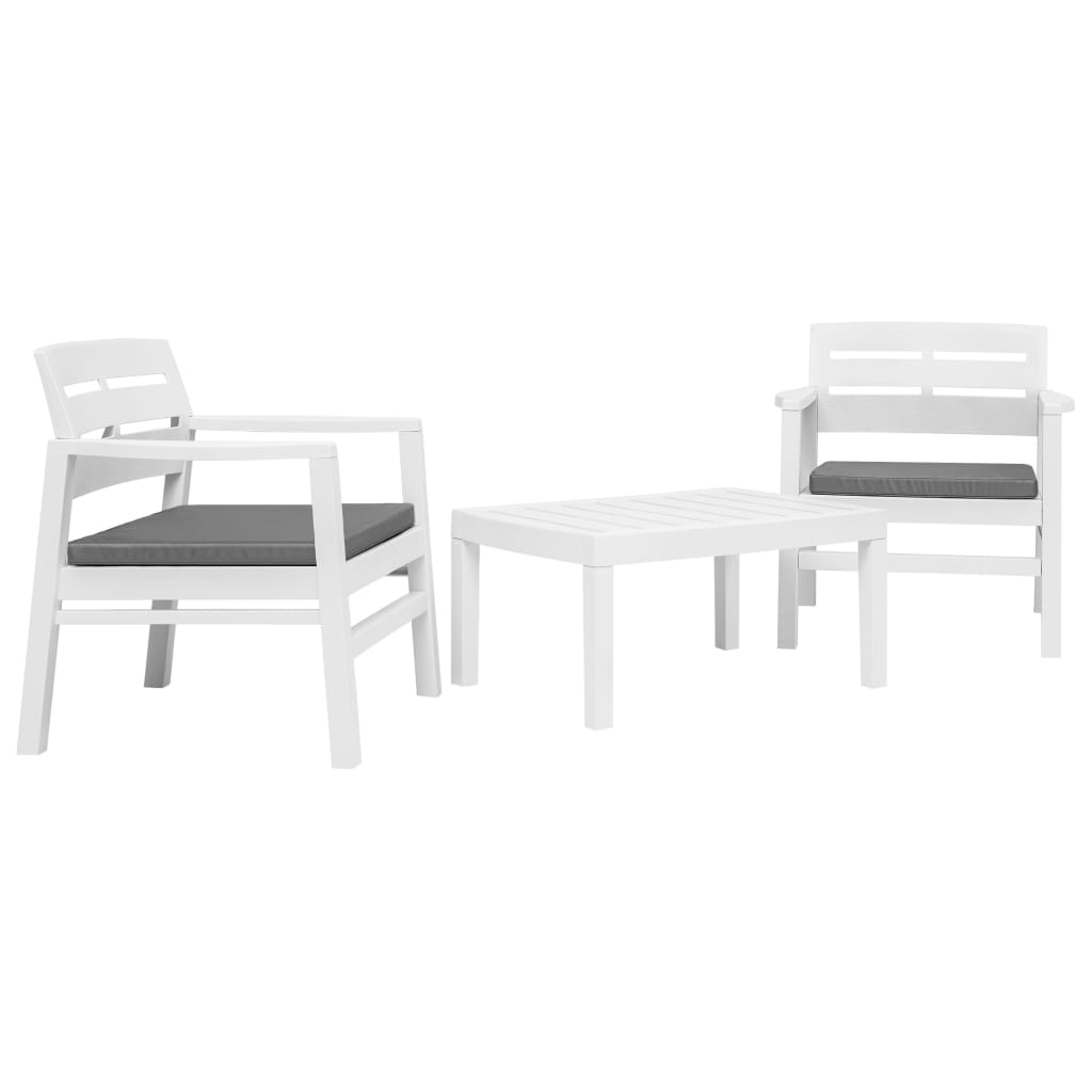 Set Salotto da Giardino 3 pz in Plastica Bianco cod mxl 59446