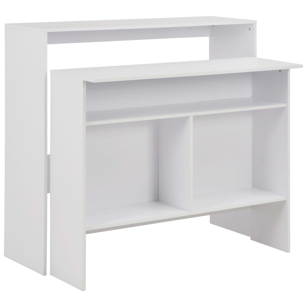 Tavolo da Bar a 2 Livelli Bianco 130x40x120 cod mxl 64929