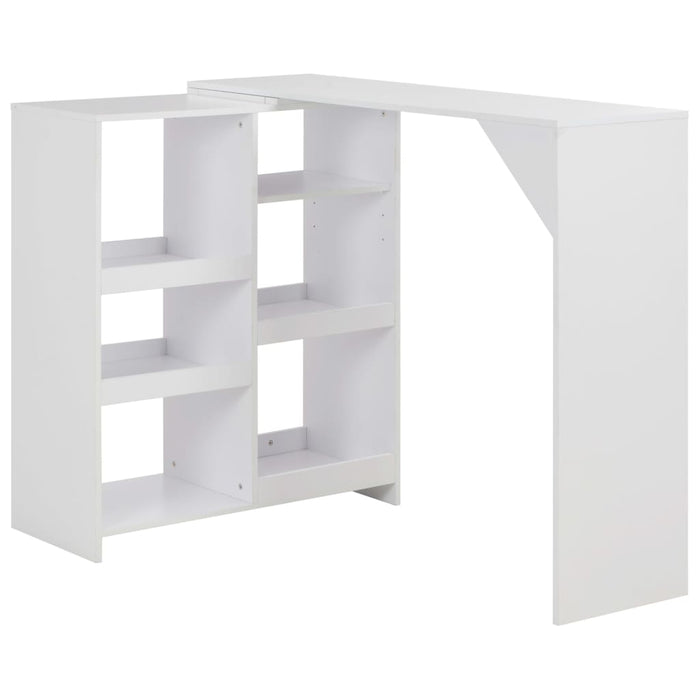 Tavolo da Bar con Scaffale Mobile Bianco 138x39x110 cm 280222