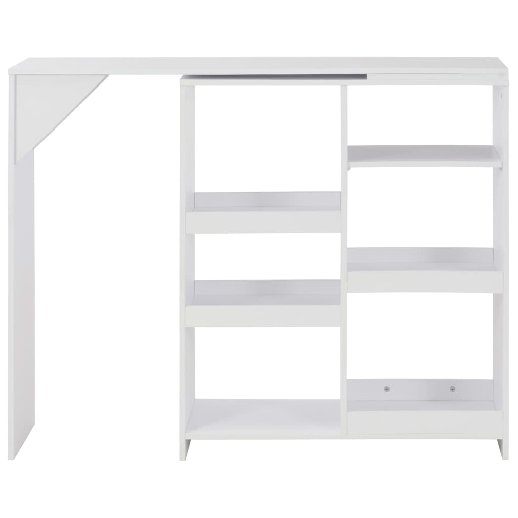 Tavolo da Bar con Scaffale Mobile Bianco 138x39x110 cm 280222