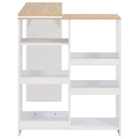 Tavolo da Bar con Scaffale Mobile Bianco 138x39x110 cm