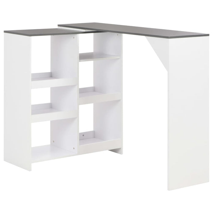 Tavolo da Bar con Scaffale Mobile Bianco 138x39x110 cm cod mxl 12492