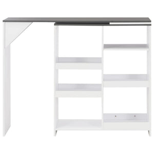 Tavolo da Bar con Scaffale Mobile Bianco 138x39x110 cm cod mxl 12492