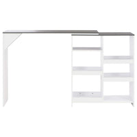 Tavolo da Bar con Scaffale Mobile Bianco 138x39x110 cm cod mxl 12492