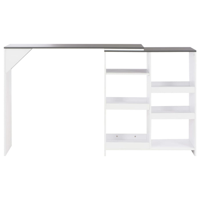 Tavolo da Bar con Scaffale Mobile Bianco 138x39x110 cm cod mxl 12492